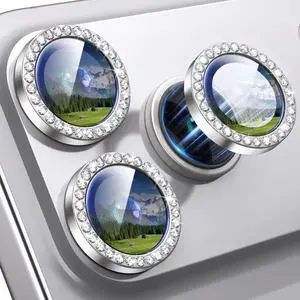 for iPhone 17 Pro / 17 Pro Max Camera Lens Protector Bling, Individual Diamond Metal Ring with 9H Hardness, Scratch-Proof Camera Screen Protector, Stylish Accessories, Case Friendly (Silver) for iPhone 17 Pro / 17 Pro Max Camera Lens Protector Bling, Individual Diamond Metal Ring with 9H Hardness, Scratch-Proof Camera Screen Protector, Stylish Accessories, Case Friendly (Silver)
