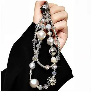Luxury Pearl Phone Wrist Strap Crystal Diamond Beaded Keychain Wristlet for Phone Chain Wristlet Glitter Rhinestone Cellphone Lanyard Dual Chains Phone Strap Wrist Keychain Bag Charms for Handbags Luxury Pearl Phone Wrist Strap Crystal Diamond Beaded Keychain Wristlet for Phone Chain Wristlet Glitter Rhinestone Cellphone Lanyard Dual Chains Phone Strap Wrist Keychain Bag Charms for Handbags