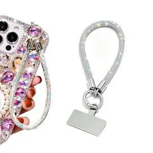 Luxury Diamond Phone Wrist Strap for Camera Cellphone Lanyard Iridescent Silver Rhinestone Keychain Wristlet for Phone Wristlet Keychain Camera Strap Wrist Straps Key Lanyards Bag Charms for Handbags Luxury Diamond Phone Wrist Strap for Camera Cellphone Lanyard Iridescent Silver Rhinestone Keychain Wristlet for Phone Wristlet Keychain Camera Strap Wrist Straps Key Lanyards Bag Charms for Handbags