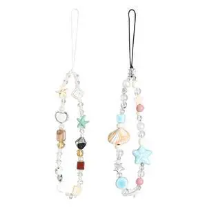 2 Pcs Phone Charm Wrist Strap Beach Style Phones Lanyard Cute Digital Camera Charm Lanyard Pearl Seashells Keychain Chain String Accessories Universal for Women Keys Bag Wallet Decor 2 Pcs Phone Charm Wrist Strap Beach Style Phones Lanyard Cute Digital Camera Charm Lanyard Pearl Seashells Keychain Chain String Accessories Universal for Women Keys Bag Wallet Decor