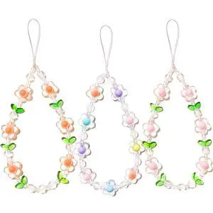 Phone Charm Cute Phone Wrist Strap Beaded Camera Charms Strap Bracelet Wristlet Keychain Bag Accessories for Women(Pink,Orange Flower) Phone Charm Cute Phone Wrist Strap Beaded Camera Charms Strap Bracelet Wristlet Keychain Bag Accessories for Women(Pink,Orange Flower)