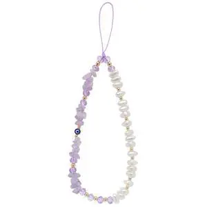 Purple Phone Charm Amethyst Evil Eye Pearl Beaded Healing Crystal Cell Accessories Keychain Chain Case Wrist Lanyard String Bracelet Strap Wristlet Purple Phone Charm Amethyst Evil Eye Pearl Beaded Healing Crystal Cell Accessories Keychain Chain Case Wrist Lanyard String Bracelet Strap Wristlet