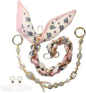Cute Beaded Phone Charms Wrist Strap,Gold Metal Scraf Purse Bag Charm Chain Cute Beaded Phone Charms Wrist Strap,Gold Metal Scraf Purse Bag Charm Chain
