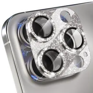 Compatible for iPhone 15 Pro/iPhone 15 Pro Max Camera Lens Protector, Bling Camera Cover with 9H Tempered Glass Lens Screen Protector Metal Ring Decoration Accessories (Glitter-Titanium Natural) Compatible for iPhone 15 Pro/iPhone 15 Pro Max Camera Lens Protector, Bling Camera Cover with 9H Tempered Glass Lens Screen Protector Metal Ring Decoration Accessories (Glitter-Titanium Natural)