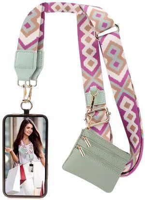 Clip and Go Strap for Phone with Wallet Crossbody, Phone Strap with Zippered Wallet, Adjustable Anti Theft Cellphone Lanyard for Women, Cellphone Chain Accessories Green Clip and Go Strap for Phone with Wallet Crossbody, Phone Strap with Zippered Wallet, Adjustable Anti Theft Cellphone Lanyard for Women, Cellphone Chain Accessories Green