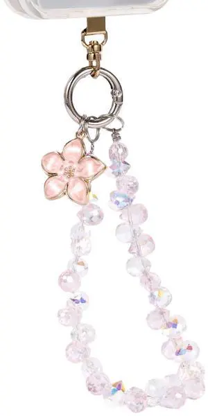 Sparkling Crystal Cell Phone Wrist Strap for iPhone 17 Series, Samsung Galaxy & Most Cellphones | Universal Anti-Lost Wristlet Lanyard with Flower Charm | Fashionable Mobile Accessories | Detachable Sparkling Crystal Cell Phone Wrist Strap for iPhone 17 Series, Samsung Galaxy & Most Cellphones | Universal Anti-Lost Wristlet Lanyard with Flower Charm | Fashionable Mobile Accessories | Detachable