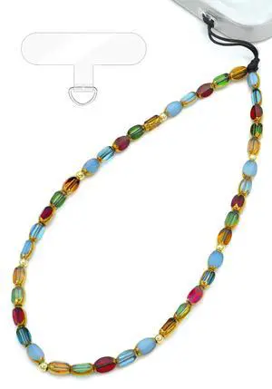 Boho Style Phone Charm Wrist Strap, Vintage Glass Beaded Lanyard Wristlet Chain, Elegant Bracelet Strap for Phone Cases (Rainbow) Boho Style Phone Charm Wrist Strap, Vintage Glass Beaded Lanyard Wristlet Chain, Elegant Bracelet Strap for Phone Cases (Rainbow)