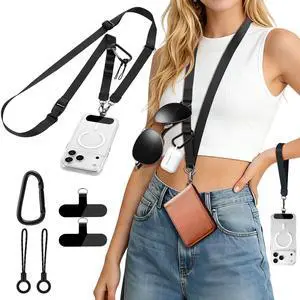 3-in-1 Phone Lanyard Adjustable Crossbody Neck Strap for Smartphones 3-in-1 Phone Lanyard Adjustable Crossbody Neck Strap for Smartphones