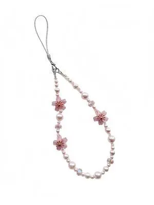 Cherry Blossom Phone Charm, Pink Crystal, Phone Wrist Strap Cherry Blossom Phone Charm, Pink Crystal, Phone Wrist Strap