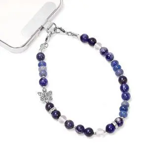 Beaded Phone Wrist Strap, Handmade Elegant Phone Charm with Tab Beaded Phone Wrist Strap, Handmade Elegant Phone Charm with Tab