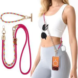 Anti-Theft Phone Lanyard Crossbody for iPhone & Android, 3-in-1 Neck & Wrist Strap, 66 lbs Pull-Tested, Universal Phone Strap for Travel, Shopping & Moms, Rose Pink Anti-Theft Phone Lanyard Crossbody for iPhone & Android, 3-in-1 Neck & Wrist Strap, 66 lbs Pull-Tested, Universal Phone Strap for Travel, Shopping & Moms, Rose Pink