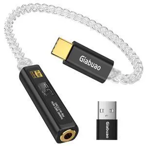 USB C to Aux 3.5mm Audio Adapter with Dual Chip CX31993+MAX97220,Portable DAC Amp Dongle Headphone Amplifier with Silver-Plated Cable,Compatible with iPhone 15/16/17/Android/Samsung/Mac/PC USB C to Aux 3.5mm Audio Adapter with Dual Chip CX31993+MAX97220,Portable DAC Amp Dongle Headphone Amplifier with Silver-Plated Cable,Compatible with iPhone 15/16/17/Android/Samsung/Mac/PC