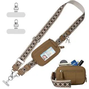 Clip and Go Strap for Phone with Wallet Crossbody Phone Lanyard with Anti-Theft Zipper Pouch Detachable Quilted Wrist Wallet with RFID and ID Window for Daily and Travel Clip and Go Strap for Phone with Wallet Crossbody Phone Lanyard with Anti-Theft Zipper Pouch Detachable Quilted Wrist Wallet with RFID and ID Window for Daily and Travel