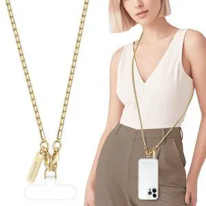 Metal Cell Phone chain Crossbody Phone lanyard with 2 Tether Tabs Detachable iPhone Chain Crossbody Strap,Non-rusting,Solid,iPhone Lanyard for Women Girls Travel Shopping Party Camping Metal Cell Phone chain Crossbody Phone lanyard with 2 Tether Tabs Detachable iPhone Chain Crossbody Strap,Non-rusting,Solid,iPhone Lanyard for Women Girls Travel Shopping Party Camping