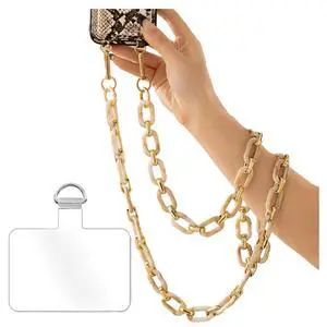 Phone Crossbody Chain Cell Phone Lanyard,Acrylic Shouder Strap Universal Cellphone Chain Strap with Tether Patches Compatible with Most Phones Bag Purse Beige Phone Crossbody Chain Cell Phone Lanyard,Acrylic Shouder Strap Universal Cellphone Chain Strap with Tether Patches Compatible with Most Phones Bag Purse Beige