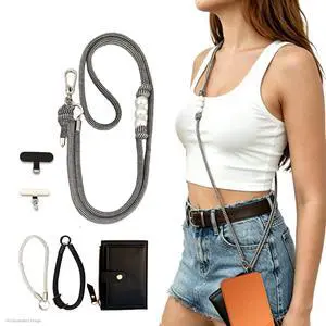 Cell Phone Lanyard, Anti Theft Adjustable Crossbody Phone Lanyard 2 Tabs Cell Phone Lanyard, Anti Theft Adjustable Crossbody Phone Lanyard 2 Tabs