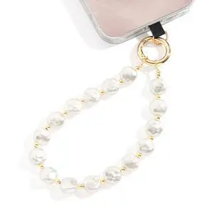 Baroque Pearl Phone Wrist Strap Beaded Phone Chain Wristlet Strap Bracelet Baroque Pearl Phone Wrist Strap Beaded Phone Chain Wristlet Strap Bracelet