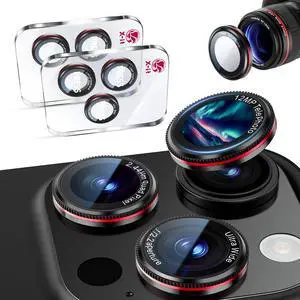 2-Pack Camera Lens Protector for iPhone 17/16/15/14 Pro Max&17/16/15/14 Pro, 9H High-Alumina Tempered Glass, Anti-Scratch, Dustproof, Strong Adsorption, Case Friendly, Ultra HD Clear 2-Pack Camera Lens Protector for iPhone 17/16/15/14 Pro Max&17/16/15/14 Pro, 9H High-Alumina Tempered Glass, Anti-Scratch, Dustproof, Strong Adsorption, Case Friendly, Ultra HD Clear