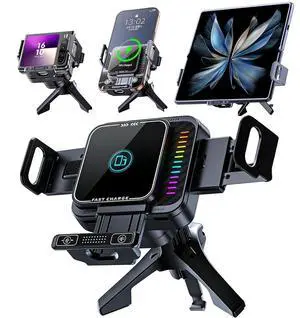 Wireless Car Charger, 15W Wireless Charging & 66W Type-C Fast Charging, Car Phone Holder Mount for iPhone 17/16/15/14/13, iPads, Samsung Galaxy Z Fold/Flip, S25/S24/S23, Google Phone Wireless Car Charger, 15W Wireless Charging & 66W Type-C Fast Charging, Car Phone Holder Mount for iPhone 17/16/15/14/13, iPads, Samsung Galaxy Z Fold/Flip, S25/S24/S23, Google Phone