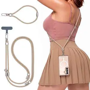 Phone Lanyard Crossbody & Wrist Strap 3-in-1 Adjustable Khaki Phone Lanyard Crossbody & Wrist Strap 3-in-1 Adjustable Khaki