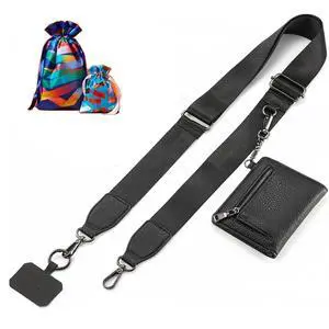 Clip and Go Phone Lanyard for Women - Adjustable Crossbody Strap with Zipper Pouch & Leather Wallet - Valentines Day Gift for Her, Mom, Girlfriend - Compatible with All Phones (Black) Clip and Go Phone Lanyard for Women - Adjustable Crossbody Strap with Zipper Pouch & Leather Wallet - Valentines Day Gift for Her, Mom, Girlfriend - Compatible with All Phones (Black)