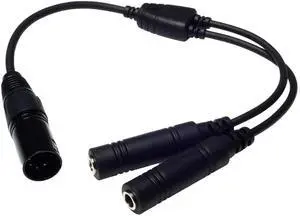 GA Twin Plug to Airbus 5 Pin XLR Headset Adapter - Dual General Aviation PJ-055 (.206) and PJ-068 (.25) Jacks Connector - Compatible with Most Major Brand Pilot Headsets GA Twin Plug to Airbus 5 Pin XLR Headset Adapter - Dual General Aviation PJ-055 (.206) and PJ-068 (.25) Jacks Connector - Compatible with Most Major Brand Pilot Headsets