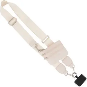 Clip and Go Phone Strap Solid (Cream - Cream Pouch) - Crossbody Phone Strap Chain with Zipper Wallet Pouch Phone Lanyard with Zippered Pouch Clip and Go Phone Strap Solid (Cream - Cream Pouch) - Crossbody Phone Strap Chain with Zipper Wallet Pouch Phone Lanyard with Zippered Pouch