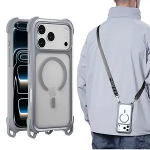 Odyssey MagSafe Crossbody iPhone Case with Strap for iPhone 17 Pro Max 6.9", 20ft Drop Protection, TPU Leather Shoulder Phone Carrying Case with Adjustable Lanyard (Mist) Odyssey MagSafe Crossbody iPhone Case with Strap for iPhone 17 Pro Max 6.9", 20ft Drop Protection, TPU Leather Shoulder Phone Carrying Case with Adjustable Lanyard (Mist)