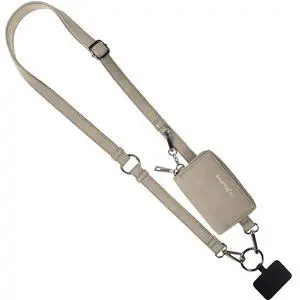 Clip and Go Brushed Vegan Phone Lanyard (Bone) - Crossbody Phone Case with Pouch, Adjustable and Removable Shoulder Strap and Wristlet Strap Clip and Go Brushed Vegan Phone Lanyard (Bone) - Crossbody Phone Case with Pouch, Adjustable and Removable Shoulder Strap and Wristlet Strap