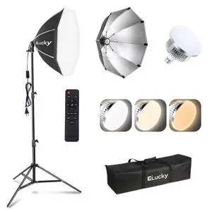 20" Octagonal Softbox Lighting Kit with 85W Dimmable LED Bulb 20" Octagonal Softbox Lighting Kit with 85W Dimmable LED Bulb