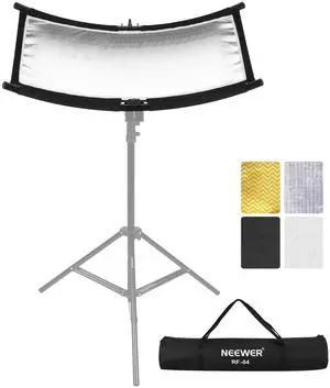 U Type Light Diffuser Reflector for Studio and Photography Situation with Carrying Case, Arclight Curved Reflector 30"x18"/75x40cm in Black/White/Gold/Silver (Light Stand Not Included), RF-04 U Type Light Diffuser Reflector for Studio and Photography Situation with Carrying Case, Arclight Curved Reflector 30"x18"/75x40cm in Black/White/Gold/Silver (Light Stand Not Included), RF-04