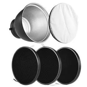 7" Standard Reflector Diffuser Lamp Shade Dish with 20° /40°/ 60° Honeycomb Grid White Soft Cloth for Bowens Mount Studio Strobe Flash Light Speedlite 7" Standard Reflector Diffuser Lamp Shade Dish with 20° /40°/ 60° Honeycomb Grid White Soft Cloth for Bowens Mount Studio Strobe Flash Light Speedlite