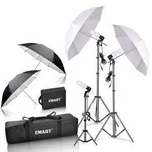 Umbrella Photography Lighting Kit, 200/700W Bulbs, Soft Light Continuous Photographic Reflector Set for Portrait Studio Video Recording, Filming, Podcast Umbrella Photography Lighting Kit, 200/700W Bulbs, Soft Light Continuous Photographic Reflector Set for Portrait Studio Video Recording, Filming, Podcast