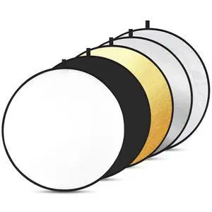 5-in-1 Light Reflector 43 Inch/110 cm Photography Diffuser Collapsible Portable with BagGold Silver White Black Translucent for Studio and Outdoor Lighting (43'' (110cm)) 5-in-1 Light Reflector 43 Inch/110 cm Photography Diffuser Collapsible Portable with BagGold Silver White Black Translucent for Studio and Outdoor Lighting (43'' (110cm))