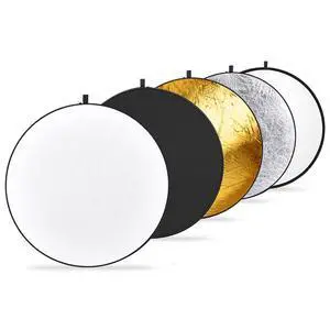 22 Inch/60 Centimeter Light Reflector Light Diffuser 5 in 1 Collapsible Multi Disc with Bag - Translucent, Silver, Gold, White, and Black for Studio Photography Lighting and Outdoor Lighting 22 Inch/60 Centimeter Light Reflector Light Diffuser 5 in 1 Collapsible Multi Disc with Bag - Translucent, Silver, Gold, White, and Black for Studio Photography Lighting and Outdoor Lighting
