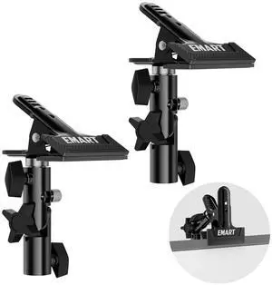 Photography Reflector Holder, Photo Video Studio 5/8" Heavy Duty Metal Clamp Attachment, Light Stand Clip Mount with Umbrella Hole for Backdrop, Diffuser, Lighting -2 Pack Photography Reflector Holder, Photo Video Studio 5/8" Heavy Duty Metal Clamp Attachment, Light Stand Clip Mount with Umbrella Hole for Backdrop, Diffuser, Lighting -2 Pack