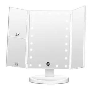 Trifold Vanity Mirror with Lights, Make up Mirror with Lighting Trifold Vanity Mirror with Lights, Make up Mirror with Lighting