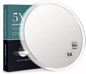 9" Magnifying Makeup Mirror with 3 Strong Suction Cups,Portable Travel(5X) 9" Magnifying Makeup Mirror with 3 Strong Suction Cups,Portable Travel(5X)