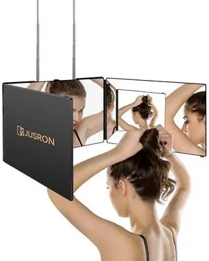 360 Viewing Angle Self Hair Cutting Mirror, Clear Anti-Fog HD Glass (Without LED) 360 Viewing Angle Self Hair Cutting Mirror, Clear Anti-Fog HD Glass (Without LED)