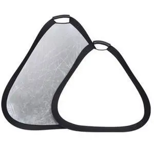 2-in-1 Triangle Photography Reflector 24" (60cm) | Silver/White Reflective Surfaces | Single-Hand Grip | Portable Durable Light Reflector with Carrying Case 2-in-1 Triangle Photography Reflector 24" (60cm) | Silver/White Reflective Surfaces | Single-Hand Grip | Portable Durable Light Reflector with Carrying Case