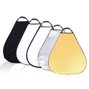 5-in-1 Triangle Photography Reflector 12" | Gold Silver White Transparent Black | Single-Hand Grip | Portable Durable Light Reflector with Carrying Case (30cm) 5-in-1 Triangle Photography Reflector 12" | Gold Silver White Transparent Black | Single-Hand Grip | Portable Durable Light Reflector with Carrying Case (30cm)
