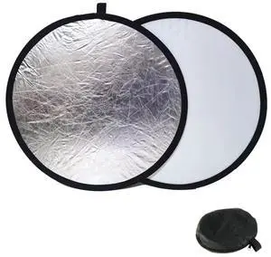2 in 1 Light Reflectors Board Folding Portable Photographic Equipment Photography Shooting Filler Board 12" (30cm) Indoor and Outdoor Fill Light Reflection 2 in 1 Light Reflectors Board Folding Portable Photographic Equipment Photography Shooting Filler Board 12" (30cm) Indoor and Outdoor Fill Light Reflection