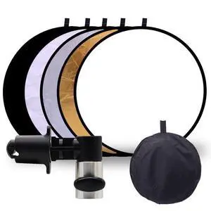 24in 5 in 1 Photography Reflector with Clip and Carrying Bag,Collapsible Photo Reflector,Round Light Reflectors for Photography,Gold Silver White Black Translucent Diffuser for Studio Outdoor Shooting 24in 5 in 1 Photography Reflector with Clip and Carrying Bag,Collapsible Photo Reflector,Round Light Reflectors for Photography,Gold Silver White Black Translucent Diffuser for Studio Outdoor Shooting