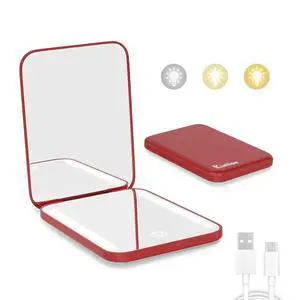Rechargeable Pocket Mirror, 1X/3X Portable Compact Mirror Rechargeable Pocket Mirror, 1X/3X Portable Compact Mirror
