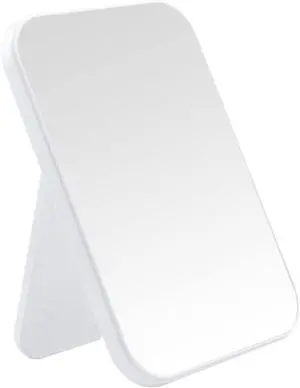 Desktop Makeup Mirror, 8 Inch Portable Mirror, Simple Folding Makeup Mmirror with Stand, Standing Wall Hanging Double-Duty White Desktop Makeup Mirror, 8 Inch Portable Mirror, Simple Folding Makeup Mmirror with Stand, Standing Wall Hanging Double-Duty White