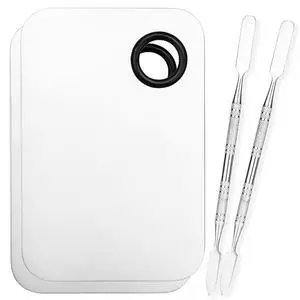 Stainless Steel Makeup Mixing Palette with Spatula Upgraded Metal Tray for Foundation, Eyeshadow, Lipstick & Nail Art, Durable & Easy to Clean Stainless Steel Makeup Mixing Palette with Spatula Upgraded Metal Tray for Foundation, Eyeshadow, Lipstick & Nail Art, Durable & Easy to Clean