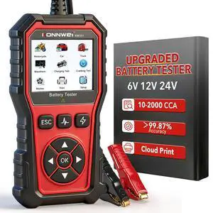 Car Battery Tester 2.8" TFT, 6V 12V 24V 10-2000CCA Battery Load Tester, QR Cloud Report (No App), Automotive Alternator Tester Charging Cranking System Analyzer for Car Truck Motorcycle Boat, Black Car Battery Tester 2.8" TFT, 6V 12V 24V 10-2000CCA Battery Load Tester, QR Cloud Report (No App), Automotive Alternator Tester Charging Cranking System Analyzer for Car Truck Motorcycle Boat, Black