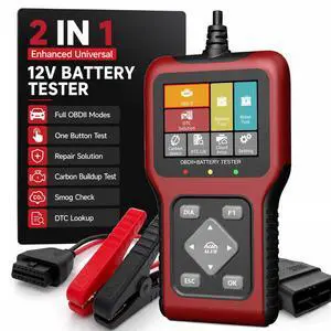 TesGo 2 in 1 OBD2 Scanner and Battery Tester, Car Diagnostic Tool for Check Engine Light, Carbon Buildup Test, I/M Readiness, DTC Lookup, Vehicle Info, Cranking Test, Vehicles 1996+ TesGo 2 in 1 OBD2 Scanner and Battery Tester, Car Diagnostic Tool for Check Engine Light, Carbon Buildup Test, I/M Readiness, DTC Lookup, Vehicle Info, Cranking Test, Vehicles 1996+
