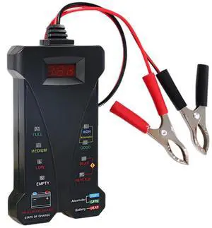 Car Battery Tester, 12V Digital Battery Tester Voltage Meter with LCD Display and LED Indication, Alternator Charging System Analyzer, Battery Monitor for Cars, SUVs, Trucks Car Battery Tester, 12V Digital Battery Tester Voltage Meter with LCD Display and LED Indication, Alternator Charging System Analyzer, Battery Monitor for Cars, SUVs, Trucks