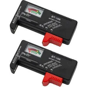 2PCS BT-168 Universal Battery Tester Checker Instant Power Detection for AA AAA C D 9V 1.5V Button Cell Batteries Compact No Battery Required Design 2PCS BT-168 Universal Battery Tester Checker Instant Power Detection for AA AAA C D 9V 1.5V Button Cell Batteries Compact No Battery Required Design